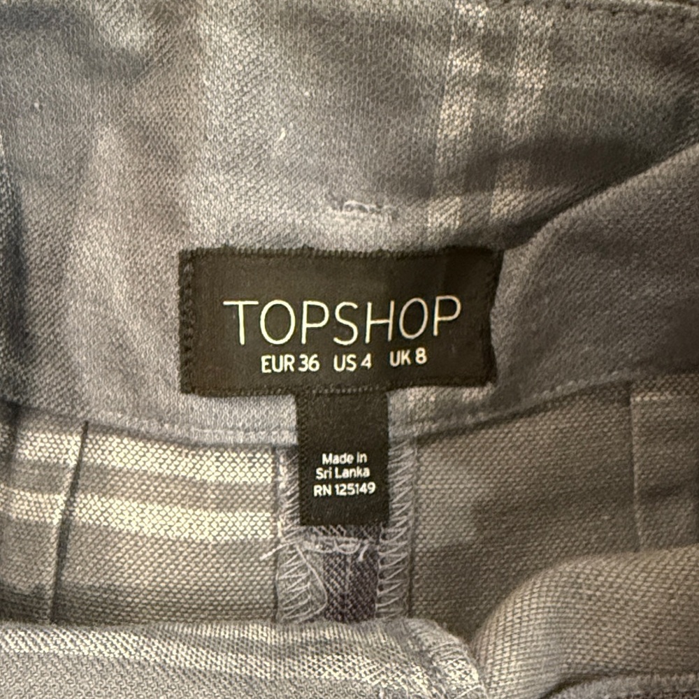 Topshop Blue Checkered Trousers with Belt - Picture 4 of 4